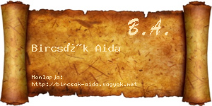 Bircsák Aida névjegykártya